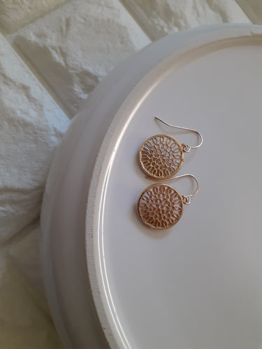 Vintage Gold Round Dangling Earrings