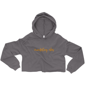 manifesting vibes crop hoodie